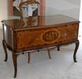 120026 LOUIS XV STYLE MARQUETRY INLAID DESK  CHAIR