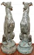 112003 20TH C BRONZE SCULPTURES PAIR 32 12x 10