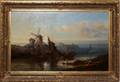 102011 DUTCH OIL ON CANVAS 19TH C 31 X 59 WHARF