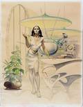 102038 FRANK FRAZETTA MIXED MEDIA ON PAPER 18 X 14