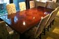 101039 OAK DINING TABLE AND TEN CHAIRS W 45 L 75