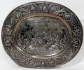 101026 HANAU SILVER OVAL PLAQUE BY WOLF  KNELL