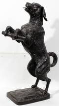 101052 PATINATED BRONZE SCULPTURE OF A BEGGING DOG