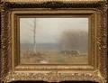 092004 BRUCE CRANE OIL ON CANVAS GRAY NOVEMBER MORN