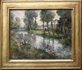 092002 FREDERIC EDE OIL ON CANVAS FIGURES FISHING