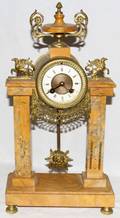 091055 LOUIS XIV STYLE MARBLE  GILT METAL CLOCK