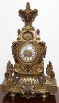 091050 FRENCH RENAISSANCE REVIVAL BRONZE MANTEL CLOCK