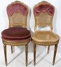 010081 LOUIS XVI STYLE WOOD  CANE BALLROOM CHAIRS