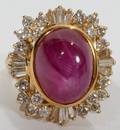 042062 1950 CT NATURAL STAR RUBY  DIAMOND RING