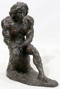 040075 ANNA MUCCIOLI BRONZE SCULPTURE H 8 L 7