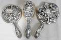 040065 ART NOUVEAU STERLING THREE PIECE DRESSER SET