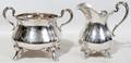 040064 STERLING SILVER FOOTED CREAMER AND SUGAR