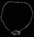 031069 STEUBEN GLASS ROSE PENDANT  14KT GOLD NECKLACE