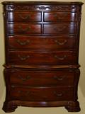 050074 MAHOGANY FINISH EIGHT DRAWER TALL DRESSER
