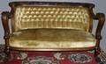 050066 CARVED MAHOGANY PARLOR SETTEE C1880 H 36