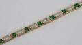 042098 575 CT EMERALD  250 CT DIAMOND BRACELET