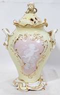 041109 MEISSEN PATE SUR PATE VASE H 12 WITH HAIRLINE