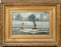 032078 HENDRIK W MESDAG OIL ON BEVELLED WOOD PANEL