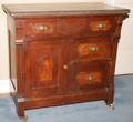 021077 WALNUT MARBLE TOP WASH STAND C 1870 H 28