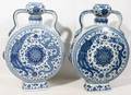 010066 CHINESE PORCELAIN BLUE  WHITE VASES 20TH C