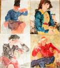 122098 RICHARD JERZY WATERCOLOR PAINTINGS FOUR