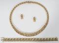 051175 GOLD  DIAMOND NECKLACE BRACELET  EARRINGS