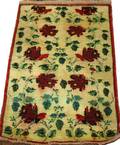 050090 PERSIAN FLORAL WOOL RUG 20TH C 36 X 25