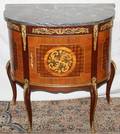 041139 FRENCH STYLE MARBLE TOP COMMODE H 29