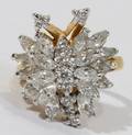 041146 14KT GOLD  DIAMOND BUTTERFLY CLUSTER RING