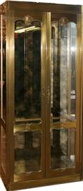 032113 BAKER FURNITURE CO BRONZE GLASS CURIO CABINETS