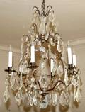 031139 BRONZE  CRYSTAL SIXLIGHT CHANDELIER H 29