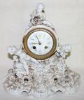 031125 GERMAN PORCELAIN CLOCK H 13 W 12 19TH C