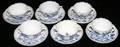 031112 MEISSEN BLUE FLORAL PORCELAIN CREAM SOUP BOWLS