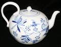 031121 MEISSEN BLUE FLORAL PORCELAIN TEAPOT H 6