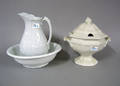 White ironstone pitcher and bowl