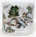 021112 CHINESE PORCELAIN BRUSH POT H 6 12