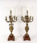 Pair of French Gilt Bronze 7 Light Candelabras