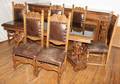 012082 CARVED WALNUT DINING SET LATER 20TH C 8 PCS