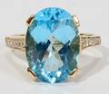 010121 1600 CT SWISS BLUE TOPAZ  DIAMOND RING