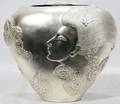 122149 ERT SHE LOVES ME SILVER OVER BRONZE VASE
