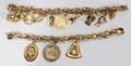060095 14KT YELLOW GOLD CHARM BRACELETS 2 PCS L 7