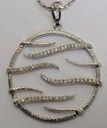 060092 18K WHITE GOLD  PAVE DIAMONDS PENDANT ON CHAIN