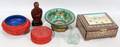 060105 ORIENTAL CINNABAR BOWL SNUFF BOTTLE  BOX