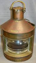 050136 BRASS SHIPS PORT RUNNING LIGHT 19TH C H 25