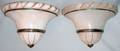 030115 SPANISH ALABASTER  BRONZE SCONCES PAIR