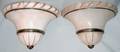 030114 SPANISH ALABASTER  BRONZE SCONCES PAIR