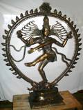 022096 INDIAN BRONZE SHIVA SCULPTURE H 72 L 60 D17
