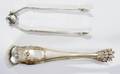 021162 GEORGE III  FRENCH SILVER SUGAR TONGS 2 L 6