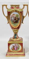 020174 ROYAL VIENNA AUSTRIAN ENAMEL PORCELAIN URN