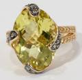 020152 14KT YELLOW GOLD SAPPHIRE  QUARTZ RING